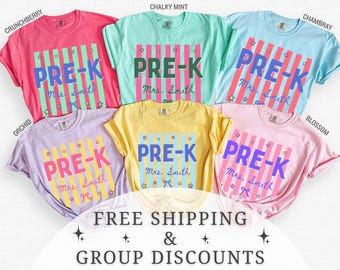 Preschool Teacher Shirt, Custom Pre-K Teacher Back to School Matching Tee Gift for Pre School Teacher Group Shirt Gift Pre School (KC0944)