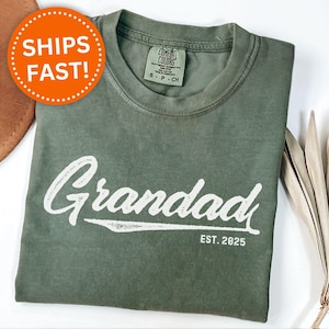 Grandad Shirt Custom Grandad Est T-Shirt for New Grandad Gift New Grandad Father&#39;s Day Gift for Grandad Baby Announcement Grandad (KC0429)