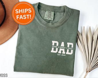 Custom Dad Shirt, Personalized Dad Shirt Gift for Father's Day for Dad Est. Shirt for Dad Shirt with Kid's Names Custom Dad T-Shirt (KC0361)
