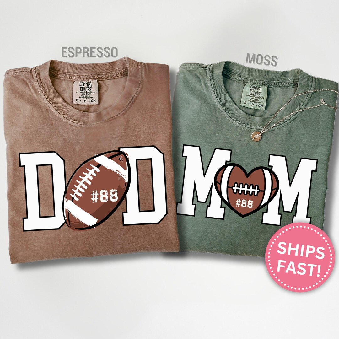 Mom Dad Matching Football Shirt, Custom Mom and Dad Football Shirts ...