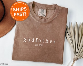 Godfather Shirt, Custom Godfather Shirt Godfather Proposal Gift for Godfather Est. Shirt Godfather T-Shirt Godfather Tshirt (KC0401)