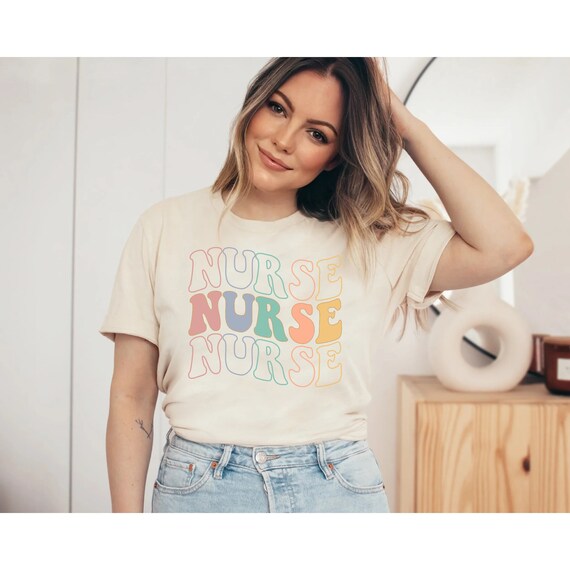 Retro Nurse T Shirt, Groovy Trendy Nurse Tee, Registered Nurse, New Future Nurse Gifts for Nurses, Nursing School Student Grad Gifts, RN LPN