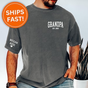 Custom Grandpa Shirt, Personalized Grandpa Shirt with Grandkids Names for Grandpa Father&#39;s Day Gift for Grandpa Est. T-Shirt Custom (KC0456)