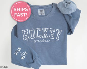 Hockey Grandma Sweatshirt, Custom Hockey Grandma Crewneck Gifts for Hockey Grandma Sweatshirt for Mother's Day for Hockey Grandma (KC0179)