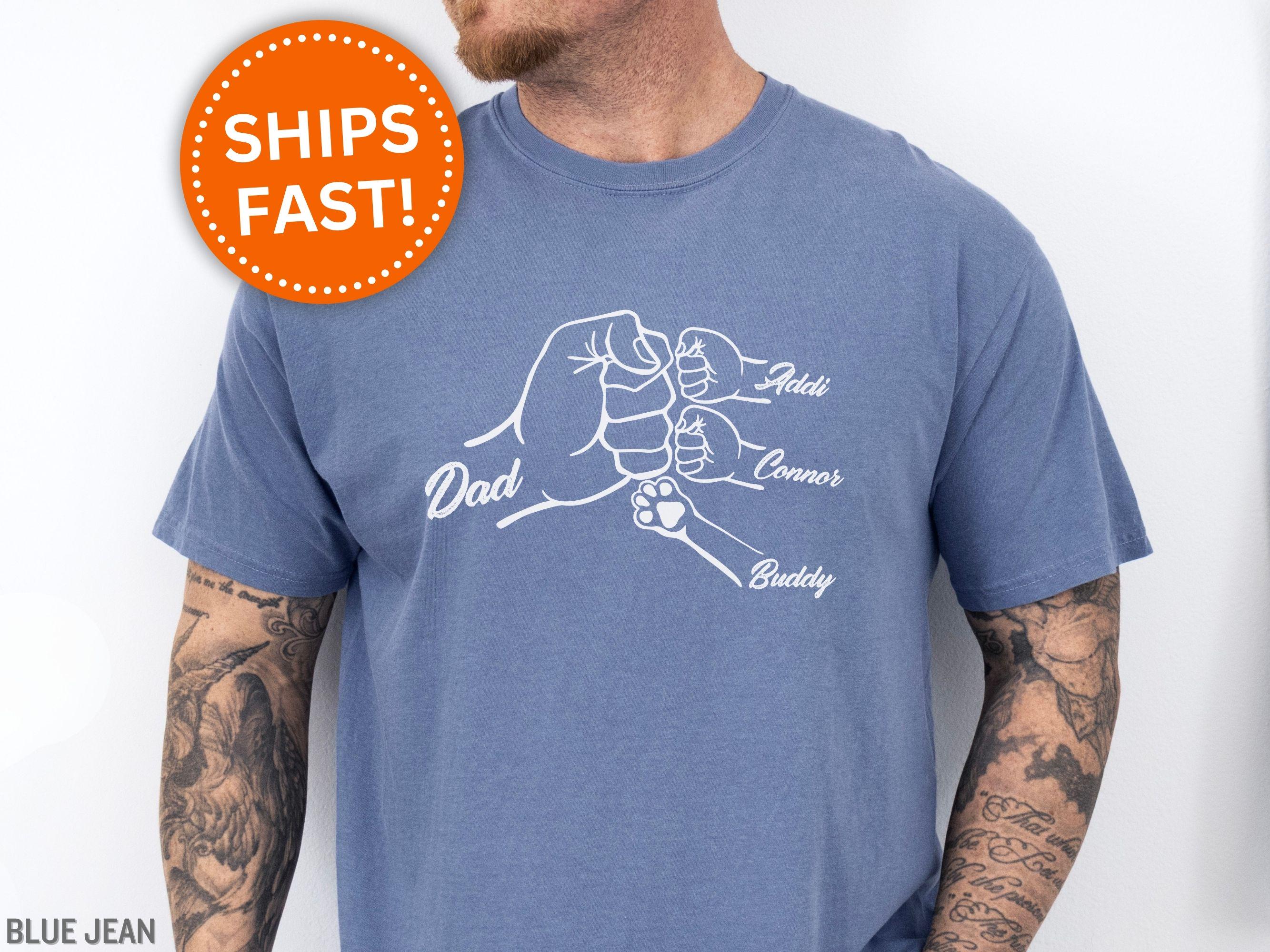 Custom Dad Shirt, Personalized Dad Fist Bump Shirt Gift for Dad for Father's Day Gift for Dad Fist Bump T-Shirt Custom Dad Shirt (KC0394)