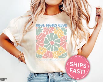 Cool Moms Club Shirt, Personalized Cool Moms Club with Kid Names Tshirt Custom Cool Moms Club Vintage Shirt Gifts for Mother's Day (KC0141)