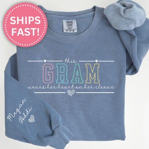 Custom Gram Sweatshirt, Personalized Gram Crewneck Sweatshirt Gifts for Gram for Mother&#39;s Day Gifts for Gram Sweater (KC0209)