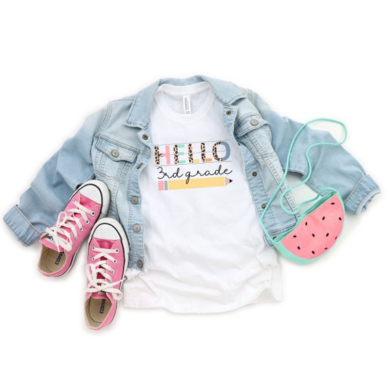 Hello Third Grade Cute T-Shirt 3rd Grade Back To School Hello Third Grade Cute T-Shirt 3rd Grade Back To School