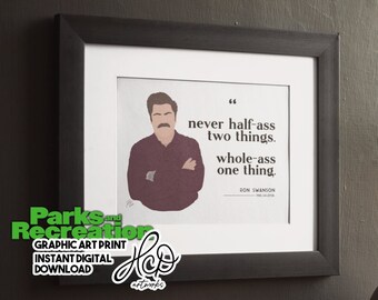 Ron Swanson Quote Art Print | Parks and Rec Wall Decor (Digital Download)