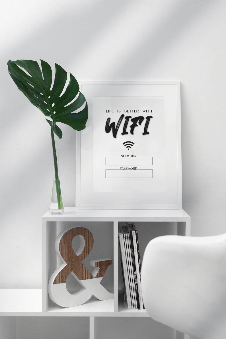 Printable WIFI Password Sign Digital Print, Home, Coffee Shop, Office