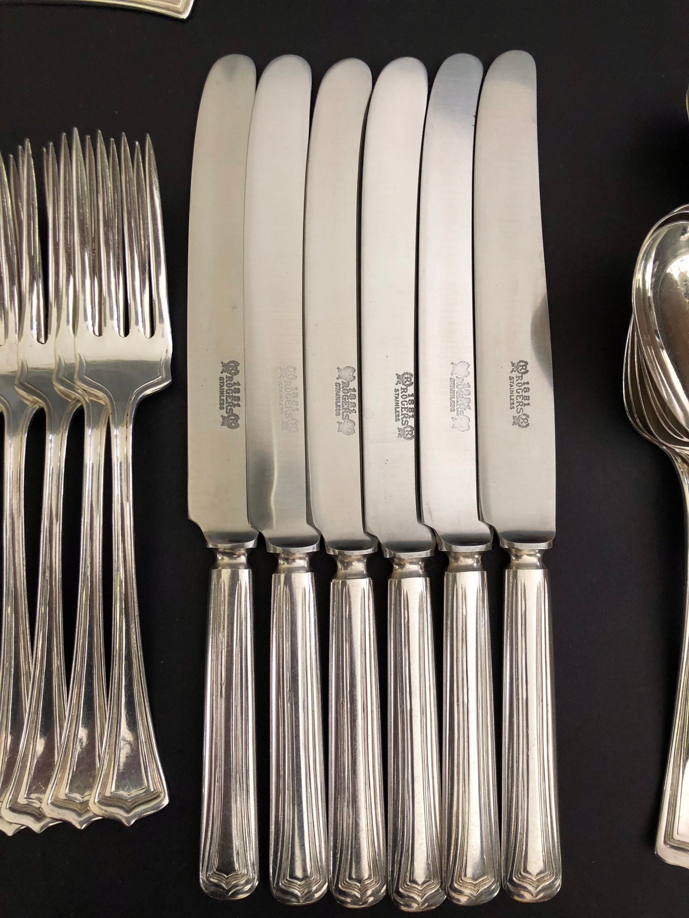 Antique Silver Plated Flatware Set for 612 Salad Forks Etsy