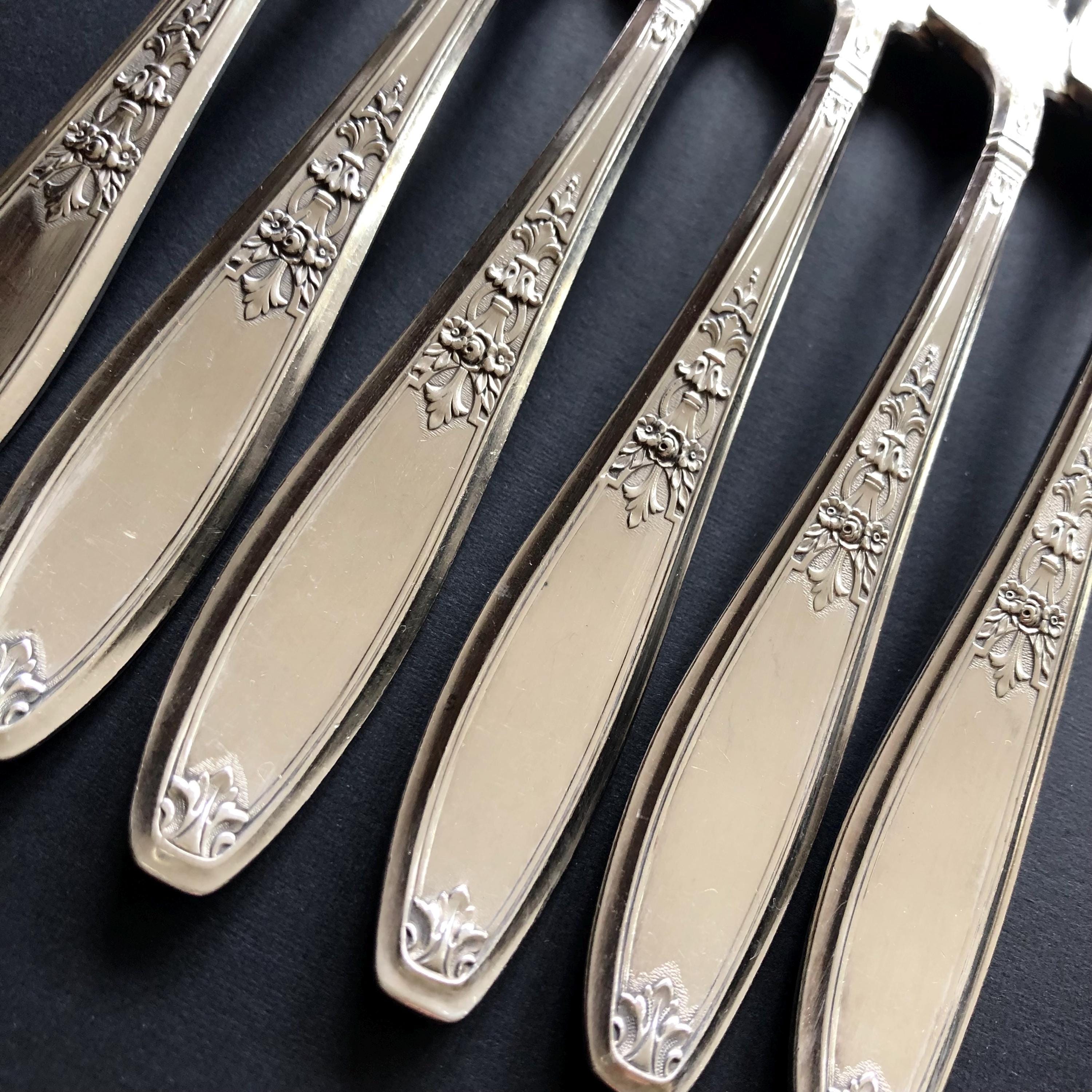 Lot De 4 Cuillères à Soupe Vintage 1847 Rogers Bros Flair - Argenté