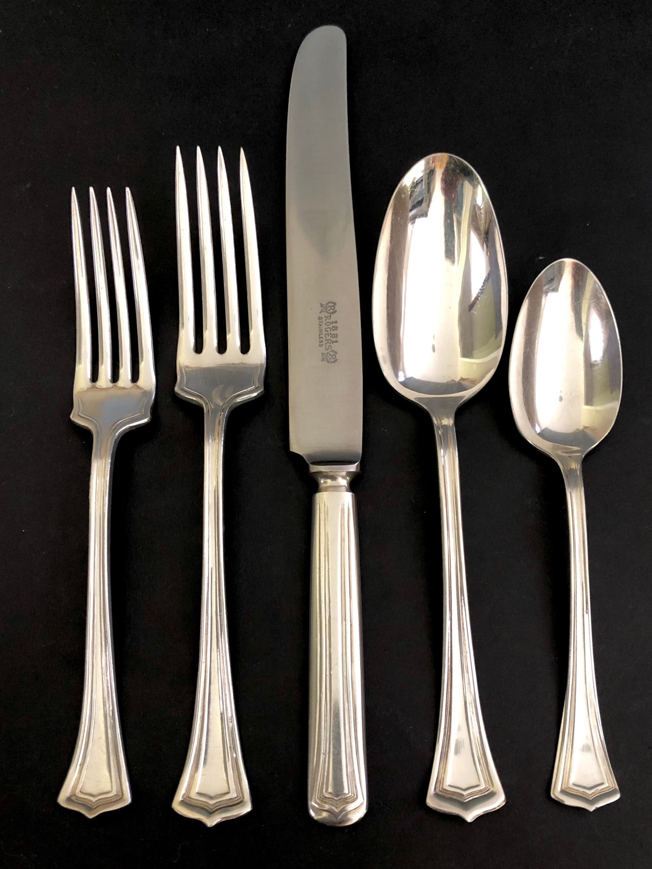 Antique Silver Plated Flatware Set for 612 Salad Forks Etsy