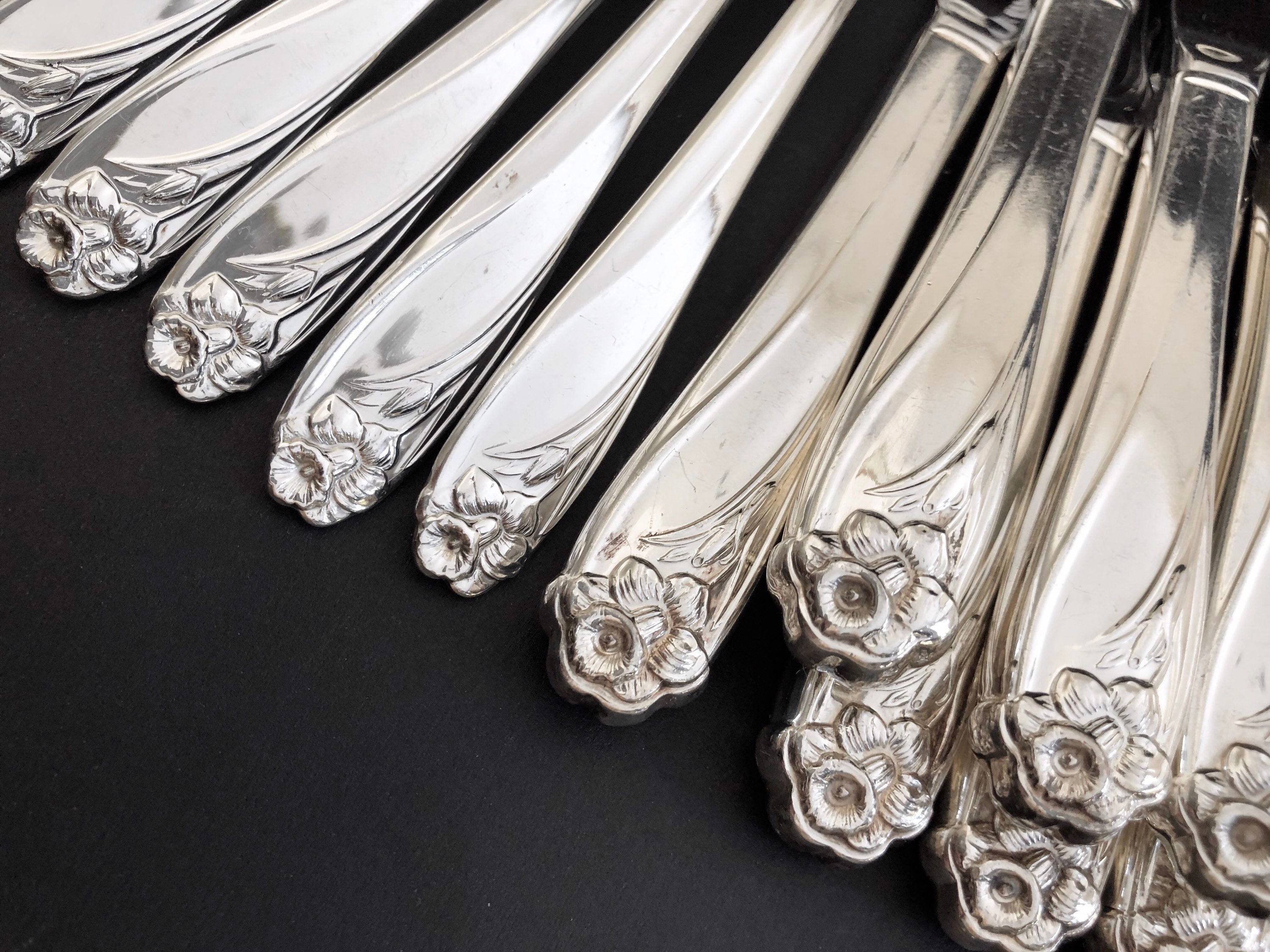 Rogers Daffodil Daffodil Sterling Silver Flatware Vintage Silver