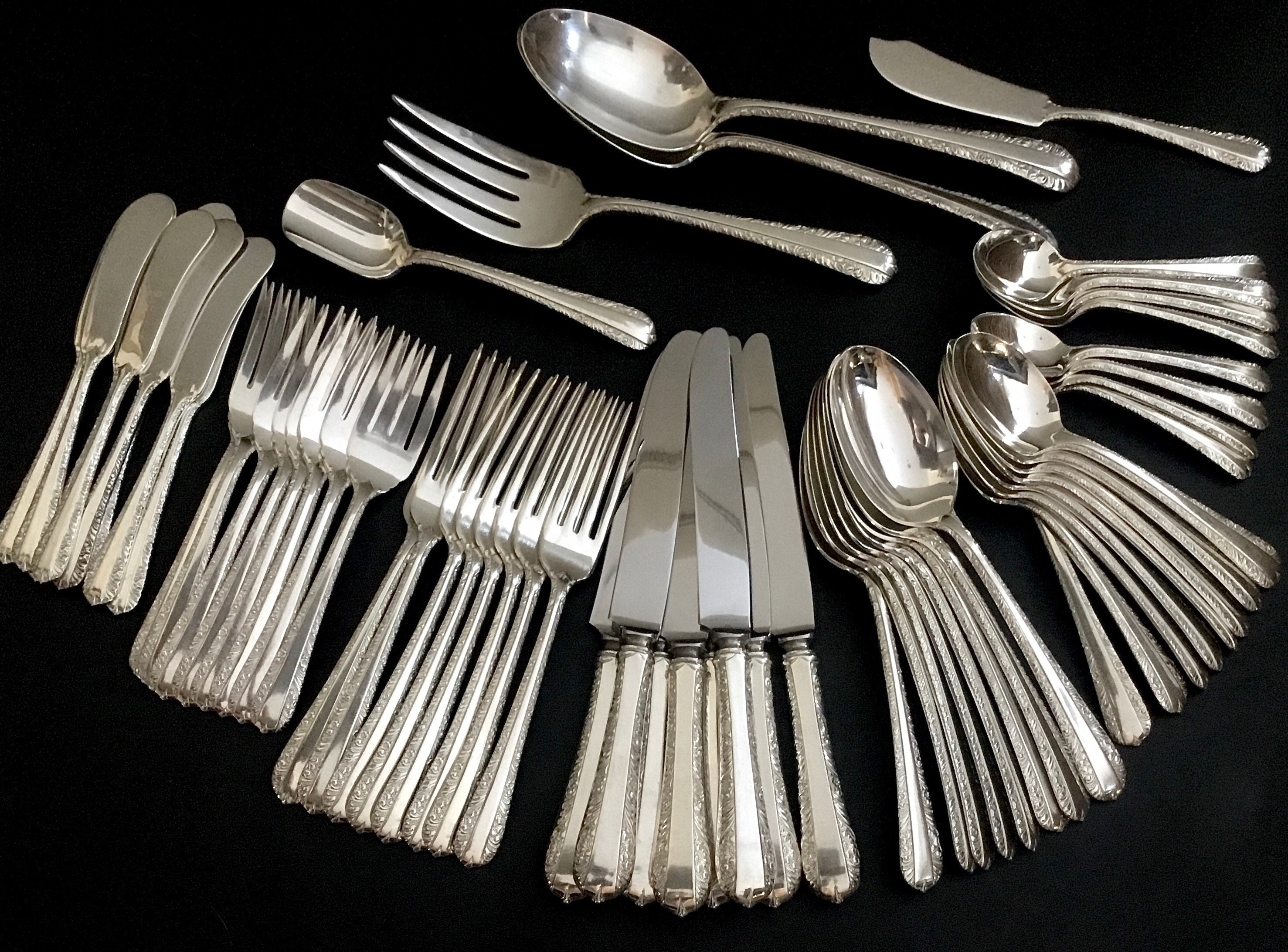 Vintage Silver Plated Flatware Sets for 8 in Mayflowers Etsy