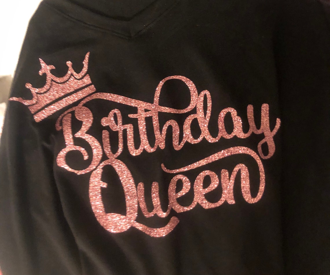 Birthday T-shirt Birthday Queen Glitter Shirt | Etsy