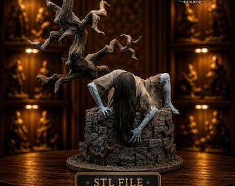 Creepy Well Girl STL – Horror Diorama, 1/6 Scale 3D Print Model (Digital Download)