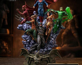 Superhero Team STL | Inspired Justice League Diorama | 3D Print File