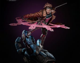 Gambit STL Statue – 1/6 Scale Kinetic Energy Diorama
