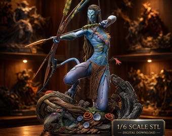 Alien Archer STL | Inspired Avatar Style Warrior | 3D Print Statue