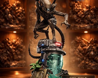 Alien Creature STL Statue & Bust | Sci-Fi Horror Monster | Space Diorama STL | 3D Print File