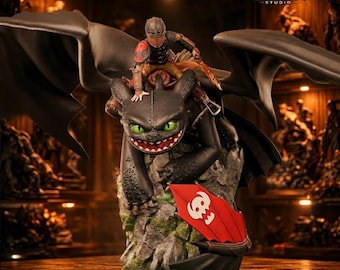 Dragon Rider STL | Night Dragon Fantasy Statue + Bust