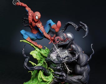 Spider-Man vs Venom Inspired Diorama STL – Marvel 3D Print File