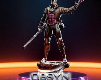Gambit STL Statue – Multiple Scales Card Throw Pose
