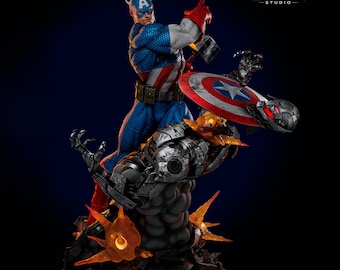 Captain America vs Ultron Fanart STL | 1/6 Scale Statue, Bust (3D Print File Model Download