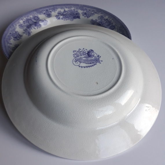 Set of 2 Antique Swedish Porcelain Classics Soup Plates From the