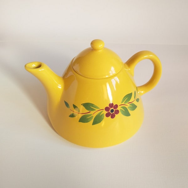 Vintage Coffee Tea pot Christineholm Design studio Sweden hand painted yellow Scandinavian Quality  Kitchen Decor Pottrery