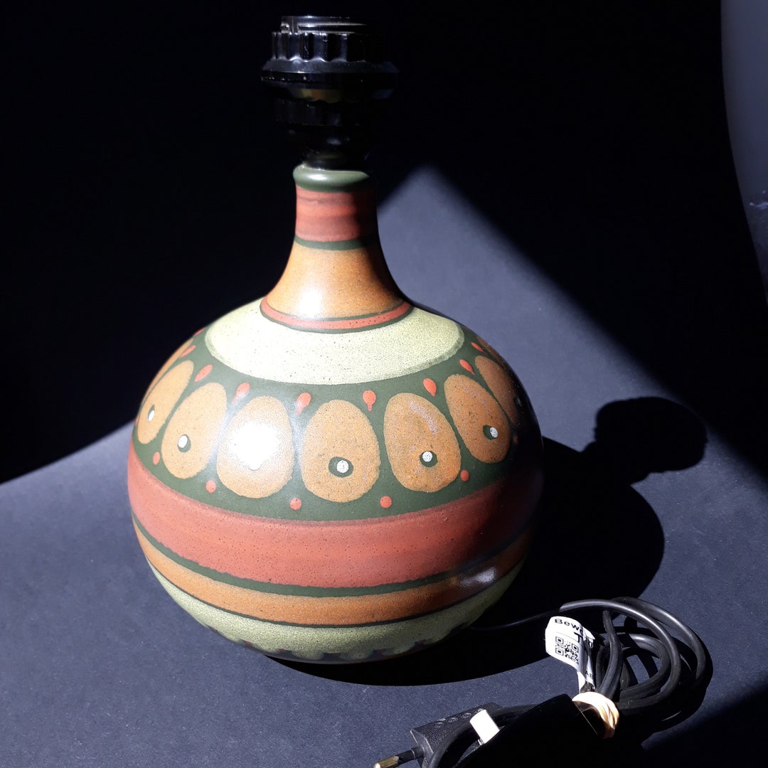 Porta Celi Pintado a Mano Ceramic Table Lamp Base. Made in Spain