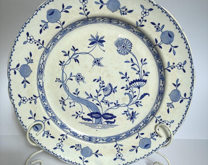 Antique Gustavsberg Sweden Large 11.81" (30 cm) Plate in Pattern Dresden. Made in 1910. Onion Pattern.