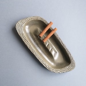 Mid century modern Swedish design ashtray. Hand made in Sweden. Toreboda pottery.  Fantastically stylish piece of ceramics from 50s.