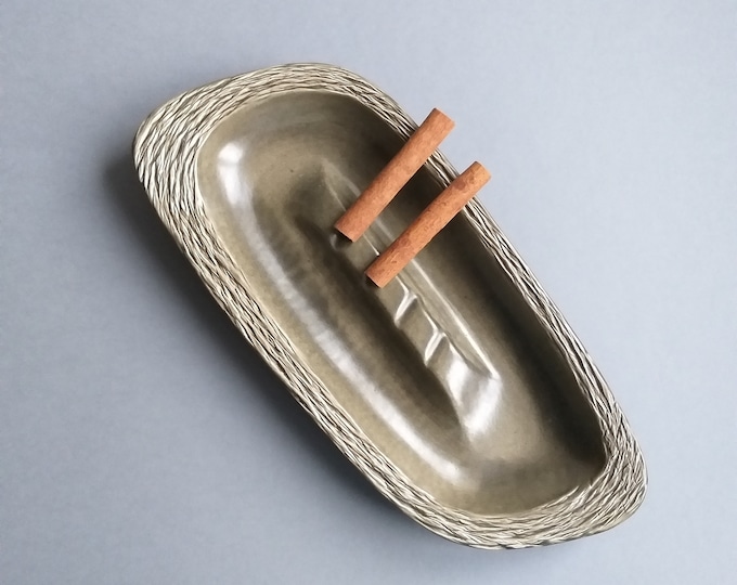 Mid century modern Swedish design ashtray. Hand made in Sweden. Toreboda pottery.  Fantastically stylish piece of ceramics from 50s.