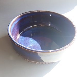 Upsala Ekeby Gefle Sweden. In Blue Tones Coloured Ceramic Bowl. Pattern Cosmos. Designed by Berit Ternell. Swedish Design Pottery from 60s.