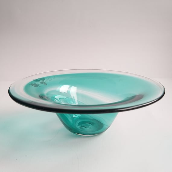Hand Made in Sweden. Brand VAS VITREUM. Clear Glass Dish with 