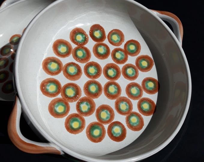 Set of 2 Melitta Ammerland Ceracron hand-painted Bowls. Great Size and Cool MSM Design. Vintage Tableware.