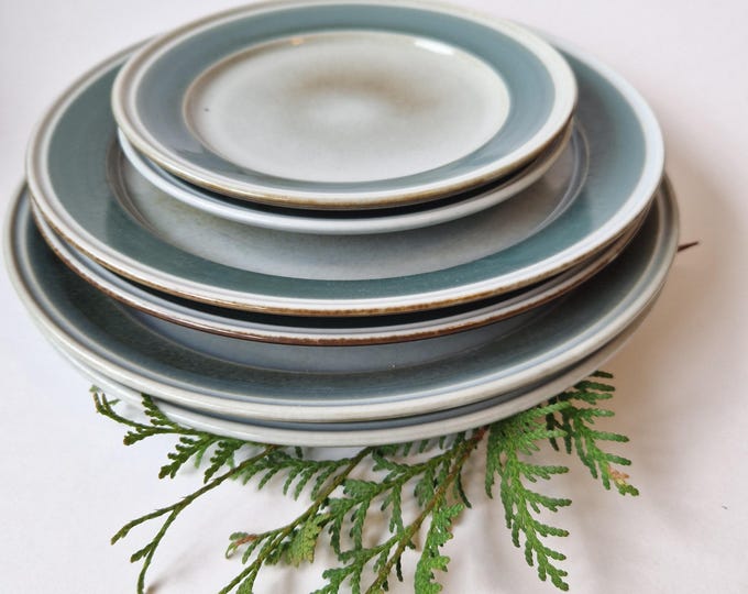 Porsgrund Norway Ceramic Plate in Tundra Pattern. Green Grey Brown Tones. Used. Marked. Vintage Condition.