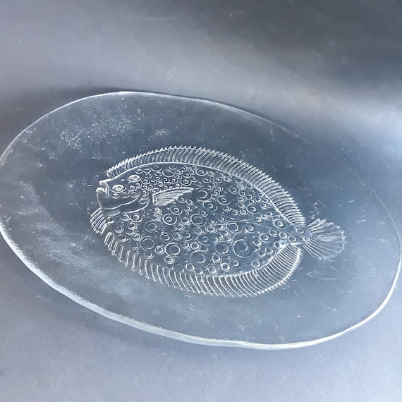 Kosta Boda Sweden Textured Crystal Glass Vintage Sea Food Serving