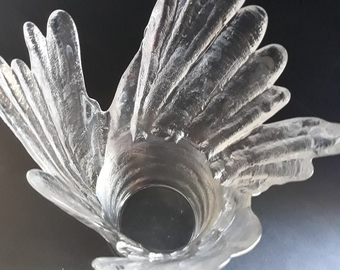 Lindshammar Sweden Icicle Vase. Textured Clear Crystal Glass. Christer Sjögren, Baroque series. Mid Century Modern. Scandinavian Design.