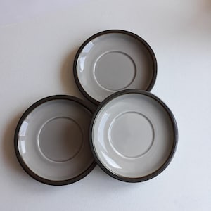 Set of 3 Bing Grondahl B&G Denmark Stoneware Tema Saucers. Design Jens Harald Quistgaard. Beautifully Glazed Rim. Vintage Danish Tableware.