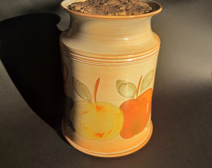 La Poterie Provence France Vintage Ceramic Coffee Jar, Container, Pot in Beige Colour. Inscription Coffee. Marked. Vintage French Pottery.