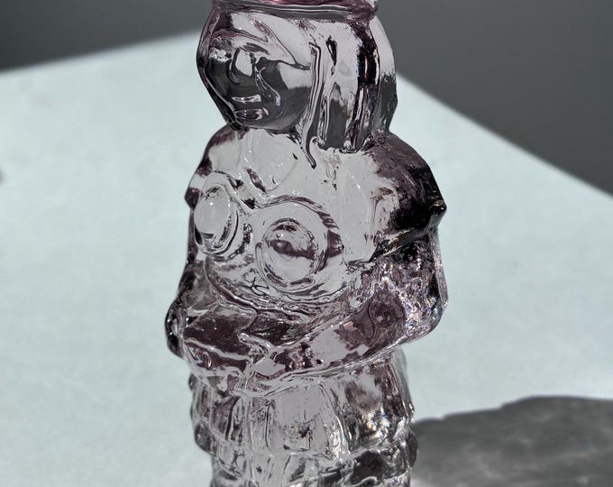 Uno Westberg for Rodemreklam AB Sweden Crystal Glass Viking Figurine, Sun Catcher. Original Stickers Intact. Vintage Swedish Paper Weight.