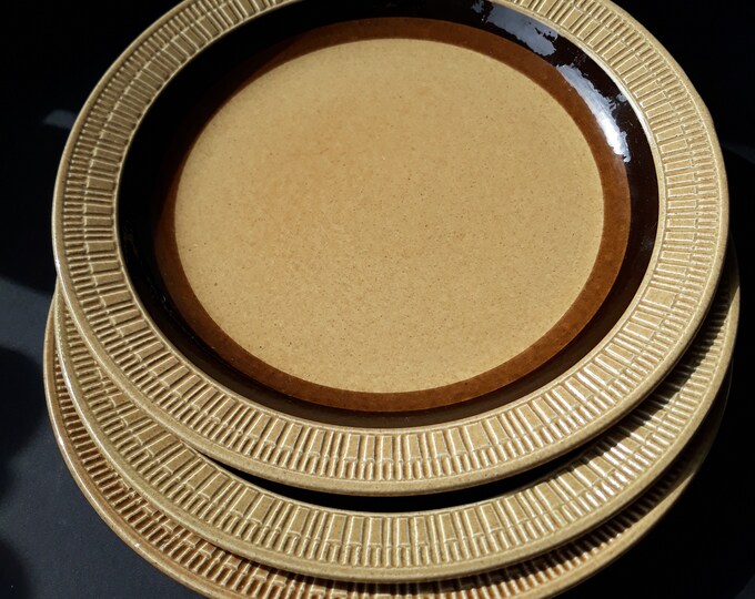 Gefle Sweden Ceramic Dinner Plate in Terra Pattern. Marked. Vintage Scandinavian Retro Tableware from 60s.