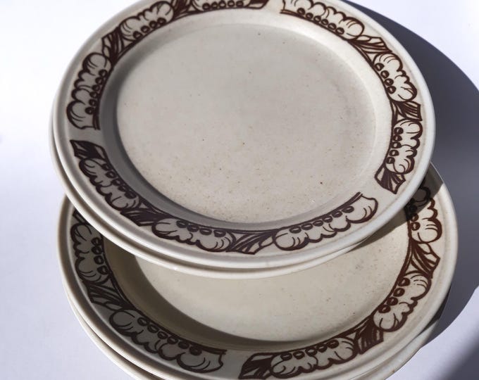 Set of 2 Porsgrund Norway Ceramic Salad Plates in Pattern Troll. Designed by Eystein Sandnes. Norwegian Vintage Tableware from 1970s.