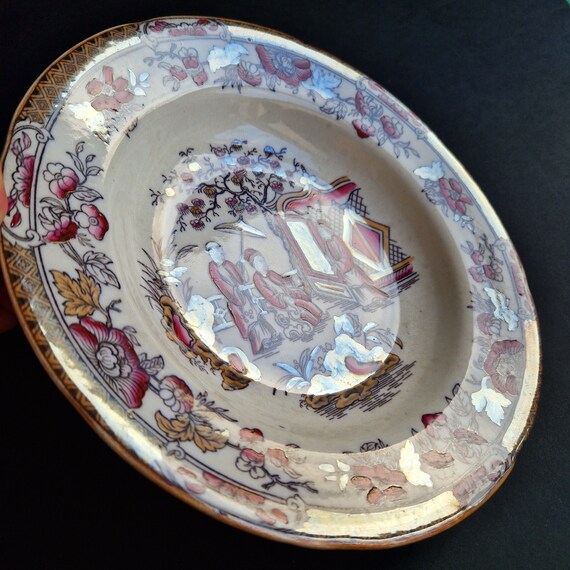 Set of 6 Gorgeous Gustavsberg Sweden Antique Soup Plates in