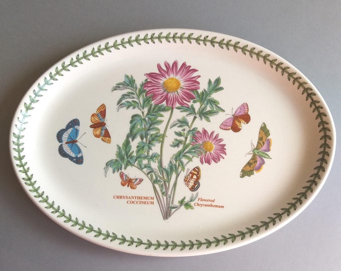 Portmeirion England Botanic Garden 12.91" Quiche Torte Baking Dish. Crysanthemum Cocineum. Oven to Table. Made in England. Vintage Bakeware.