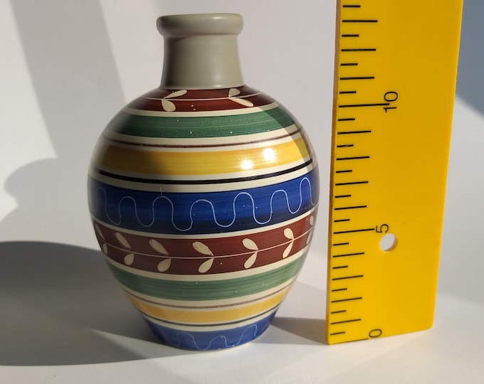 Nittsjo Sweden. Beautiful Colourful Ceramic Vase. Swedish Beauty. Scandinavian Vintage Pottery from 70s. Mid Century Modern Design. Marked.