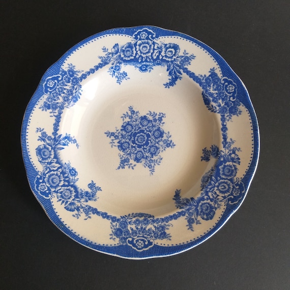Antique Rorstrand Sweden Deep Porcelain Plate in Flora Pattern From Early 1900s. Diameter 23 Cm (9